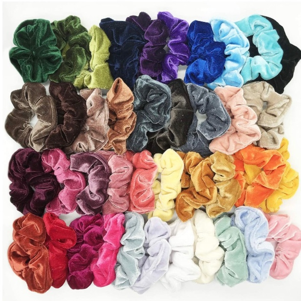 random assorted pack of 24 velvet scrunchies